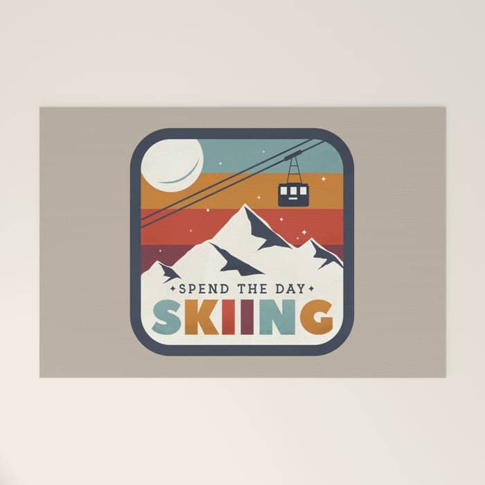 Spend The Day Skiing-Ski Badge Welcome Mat