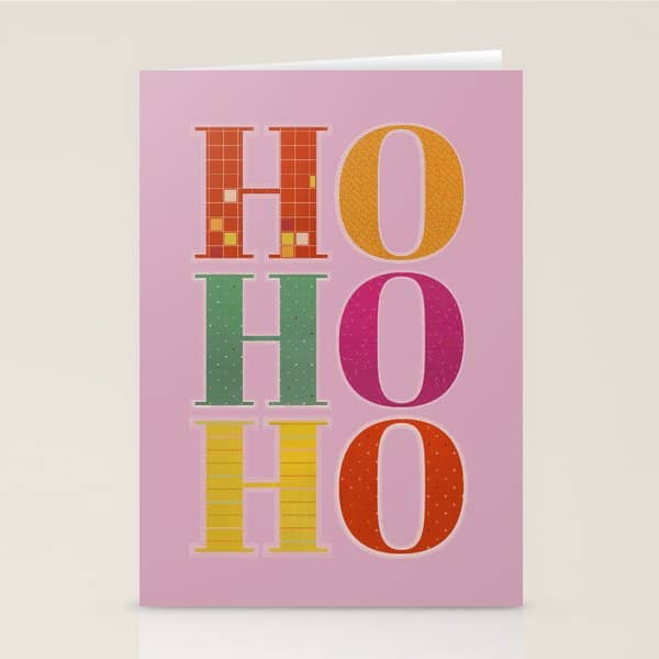 Ho Ho Ho Festive Letters Stationery Card