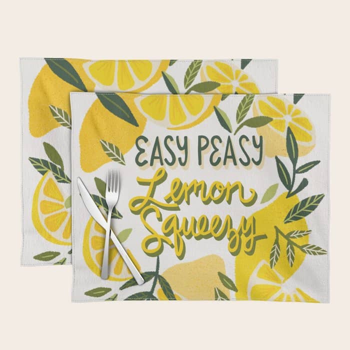 Easy Peasy Lemon Squeezy Citrus - Yellow & Green Palette Placemat