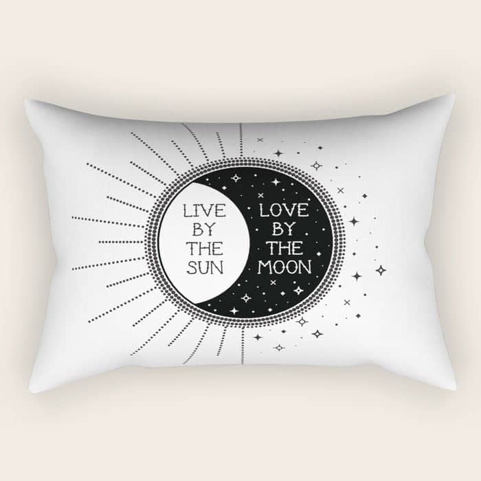 Live By The Sun Love By The Moon Rectangular Pillow