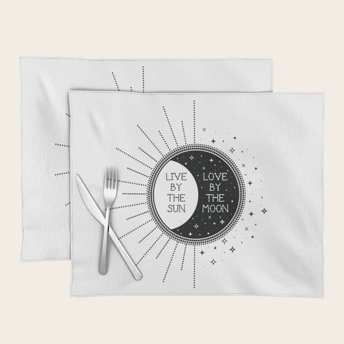 Live By The Sun Love By The Moon Placemat