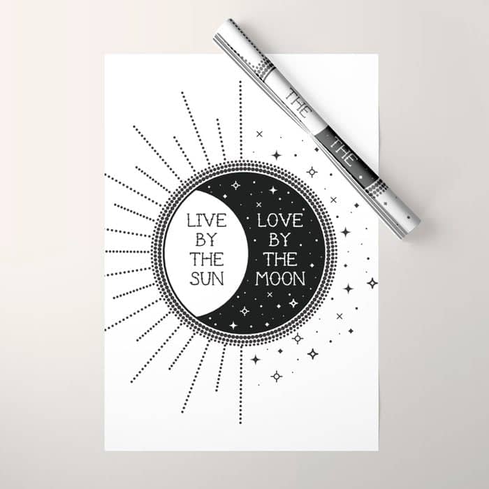 Live By The Sun Love By The Moon Wrapping Paper