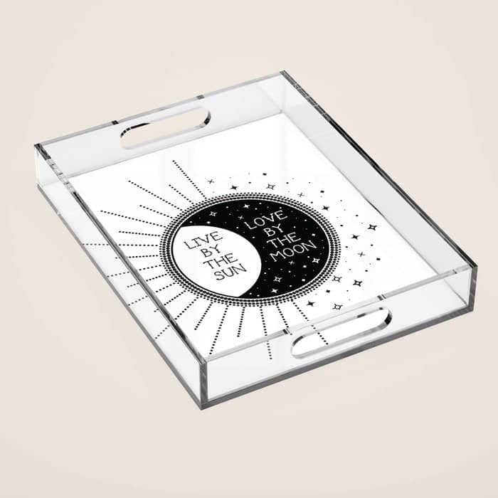 Live By The Sun Love By The Moon Acrylic Tray