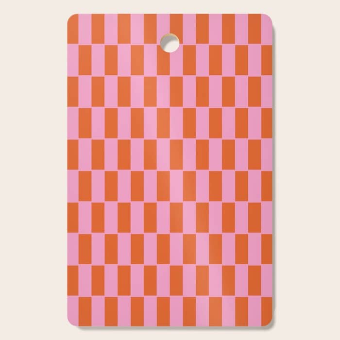 Rectangles In Pink And Red Cutting Board