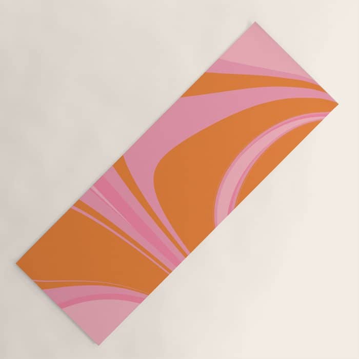 Groovy Color In Pink And Orange Yoga Mat