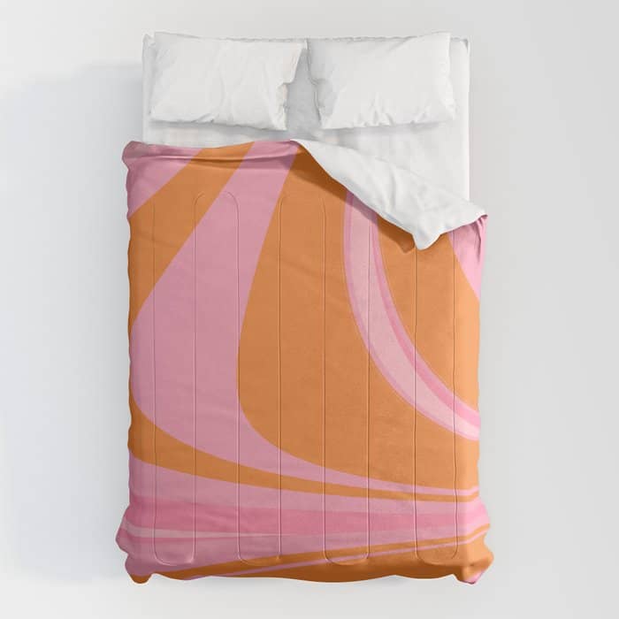 Groovy Color In Pink And Orange Comforter
