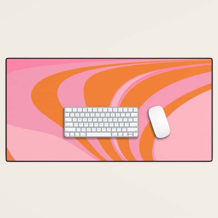 Groovy Color In Pink And Orange Desk Mat