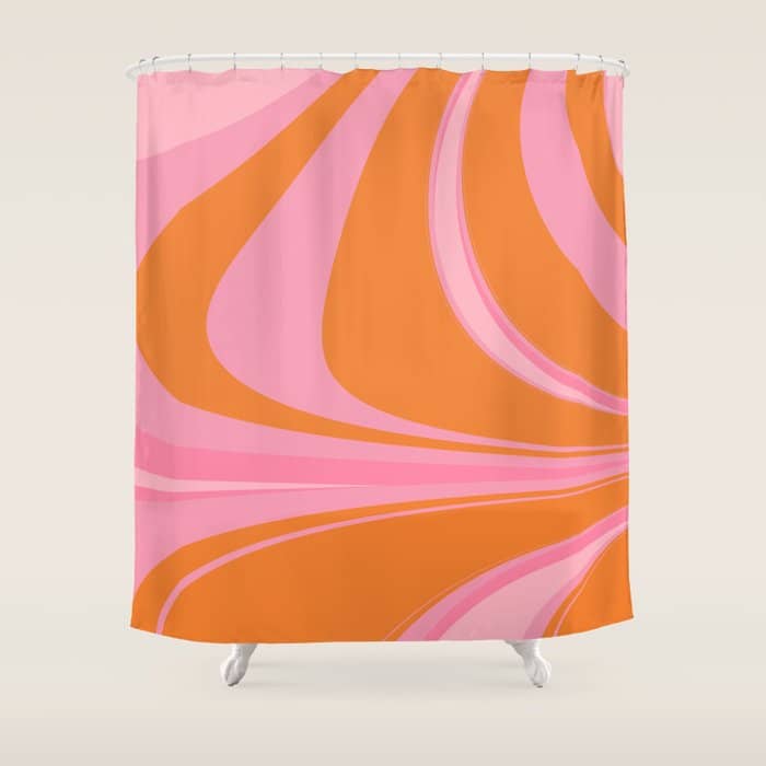 Groovy Color In Pink And Orange Shower Curtain