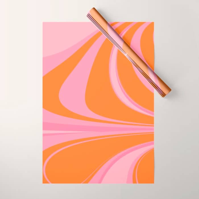 Groovy Color In Pink And Orange Wrapping Paper