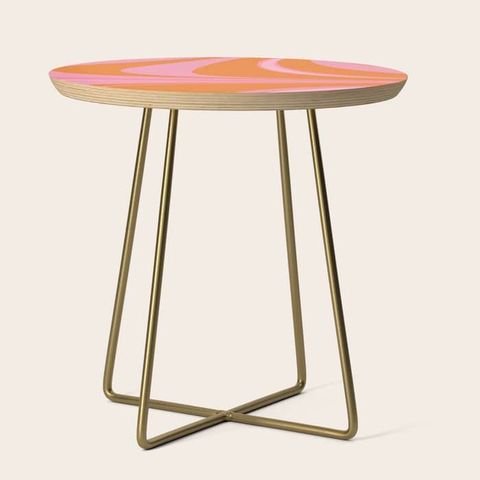 Groovy Color In Pink And Orange Side Table