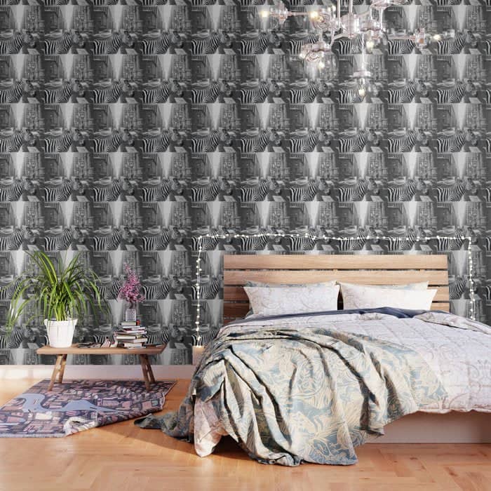 Zebra In The City - Black And White Photography Collage Wallpaper