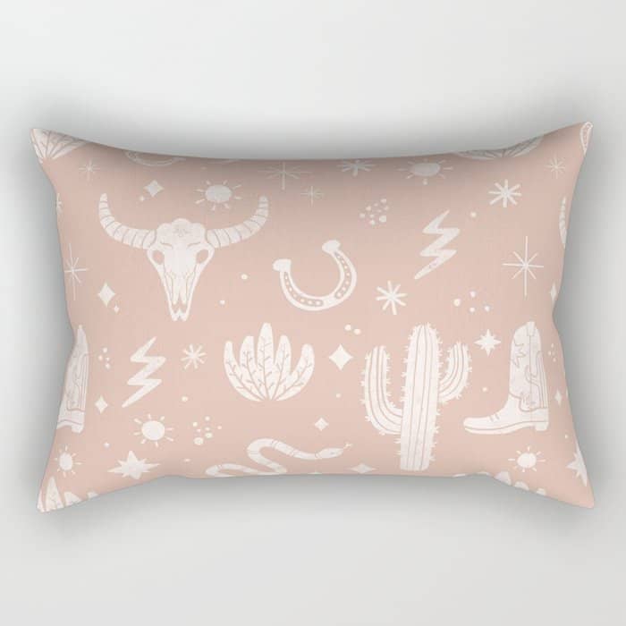 Cowboy Western Boho Earthy Pattern Rectangular Pillow