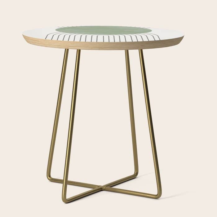 Mid Century Green Moon Shape  Side Table