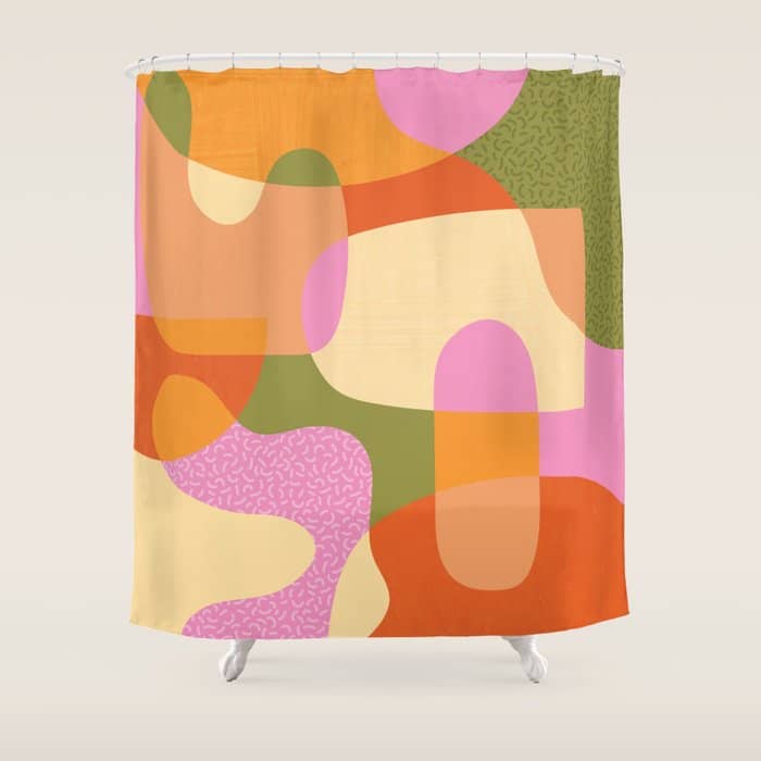 Bright Color Block Shapes Shower Curtain