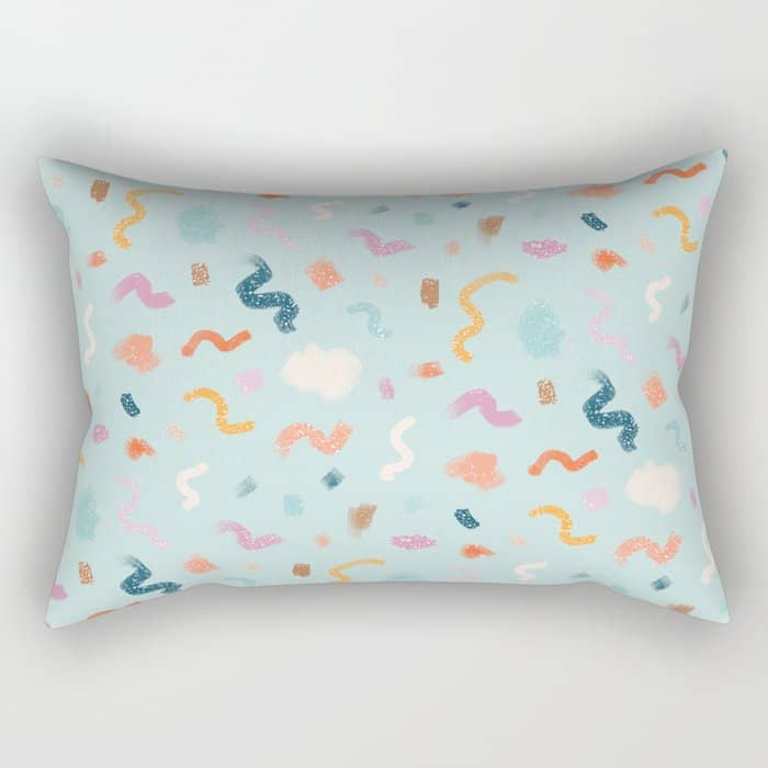 Abtract Colorful Brush Pattern Rectangular Pillow