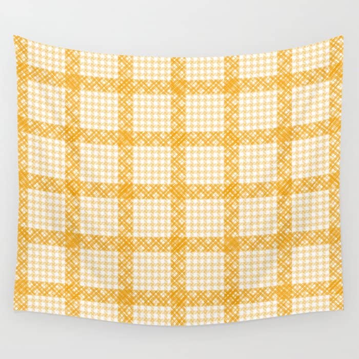 Woven Checkerboard (Yellow) Wall Tapestry
