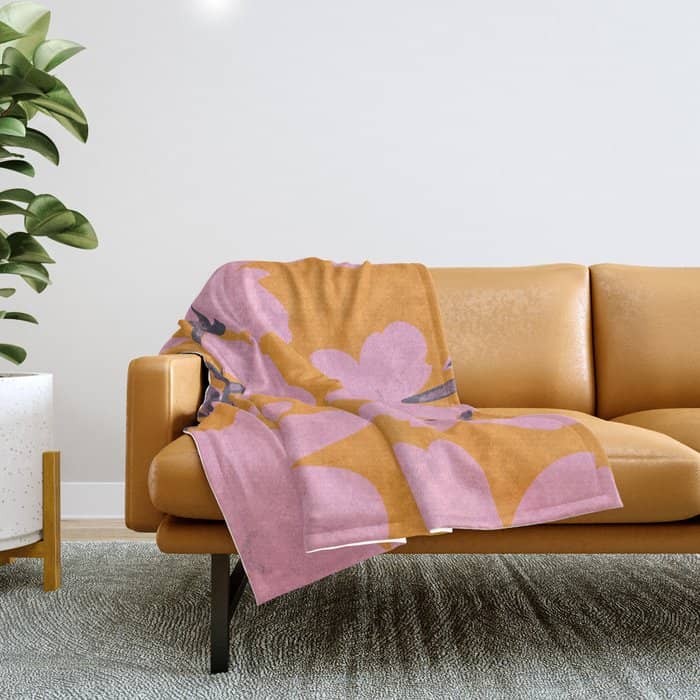 Abstract Minimal Flowers 18 Throw Blanket