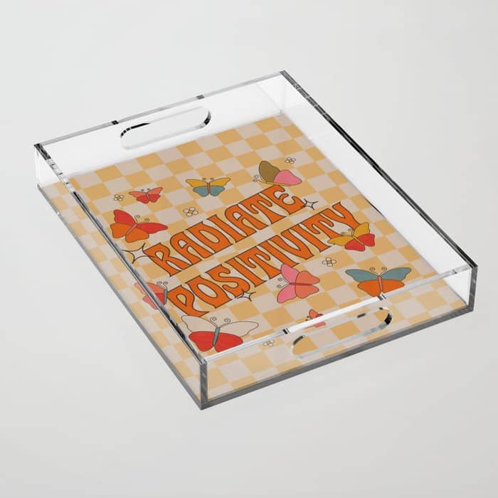 Radiate Positivity Butterflies Acrylic Tray