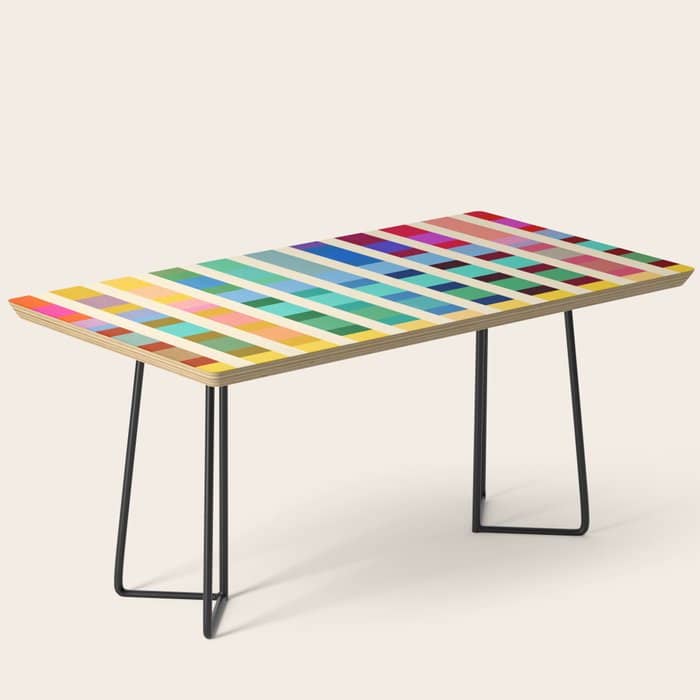Futuristic Cyber Rainbow Crossing Coffee Table