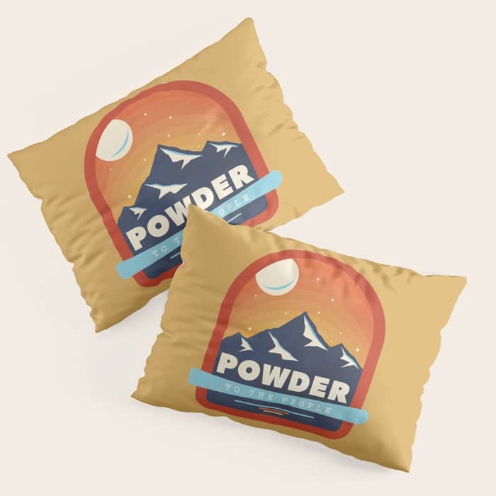 Powder To The People - Ski Badge Pillow Sham