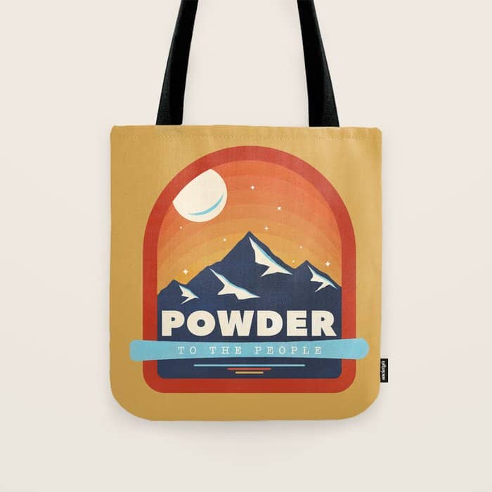 Powder To The People - Ski Badge Tote Bag