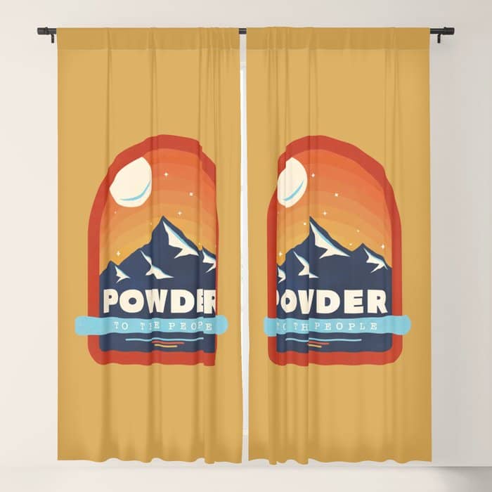 Powder To The People - Ski Badge Window Curtain