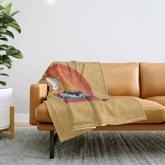 Powder To The People - Ski Badge Throw Blanket