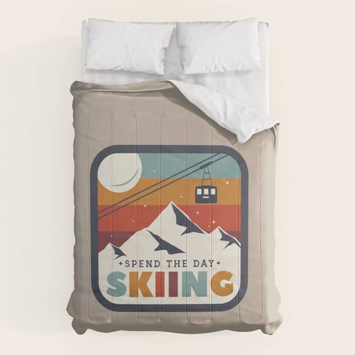 Spend The Day Skiing-Ski Badge Comforter