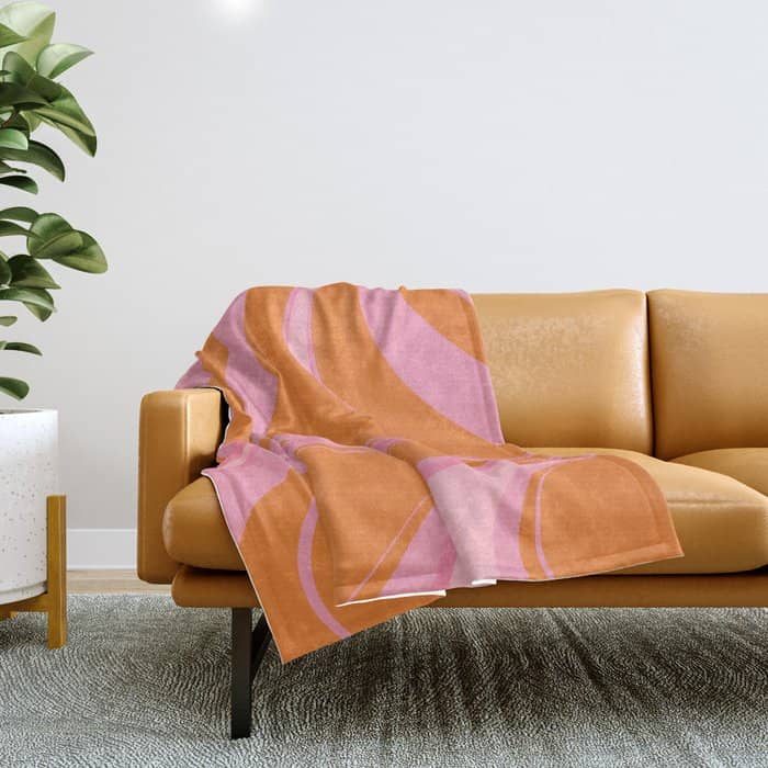 Groovy Color In Pink And Orange Throw Blanket