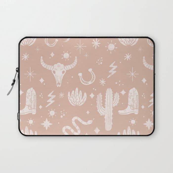 Cowboy Western Boho Earthy Pattern Laptop Sleeve