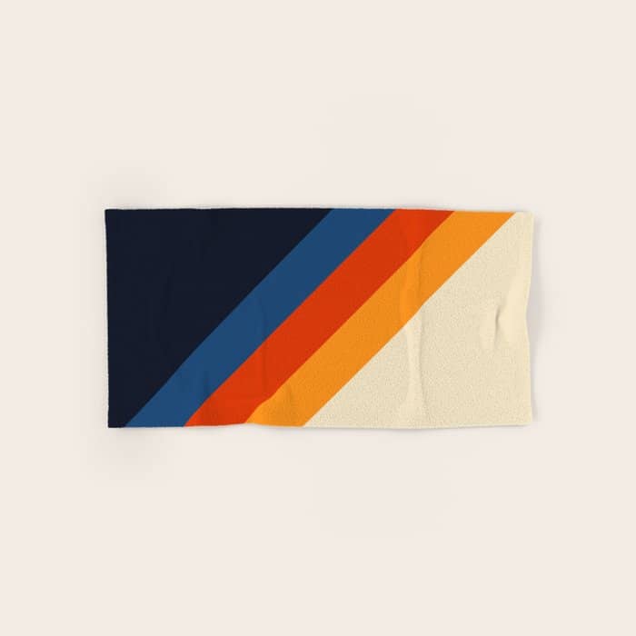 Colorful Classic Retro 70s Vintage Style Stripes - Padona Bath Towel