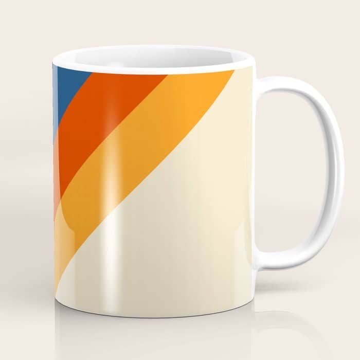 Colorful Classic Retro 70s Vintage Style Stripes - Padona Coffee Mug