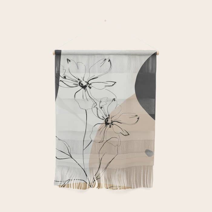 Abstract Art /Minimal Flowers Wall Hanging