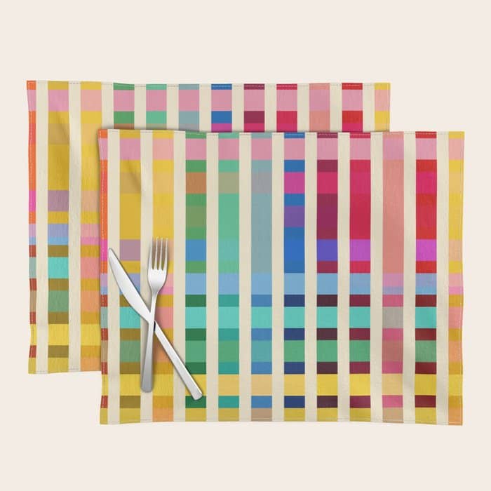 Futuristic Cyber Rainbow Crossing Placemat