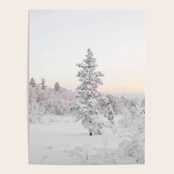 Snow Landscape "Winter Wonderland In Lapland" Wanderlust Travel Photography Poster