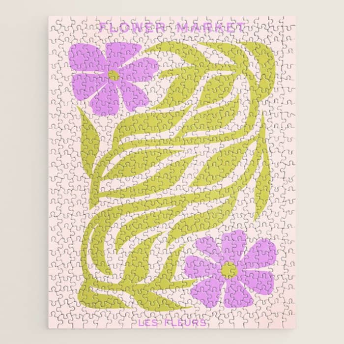 Lilac & Lime: Les Fleurs | Flower Market Color Series 02 Jigsaw Puzzle