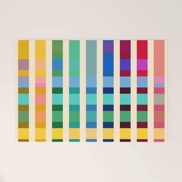 Futuristic Cyber Rainbow Crossing Welcome Mat