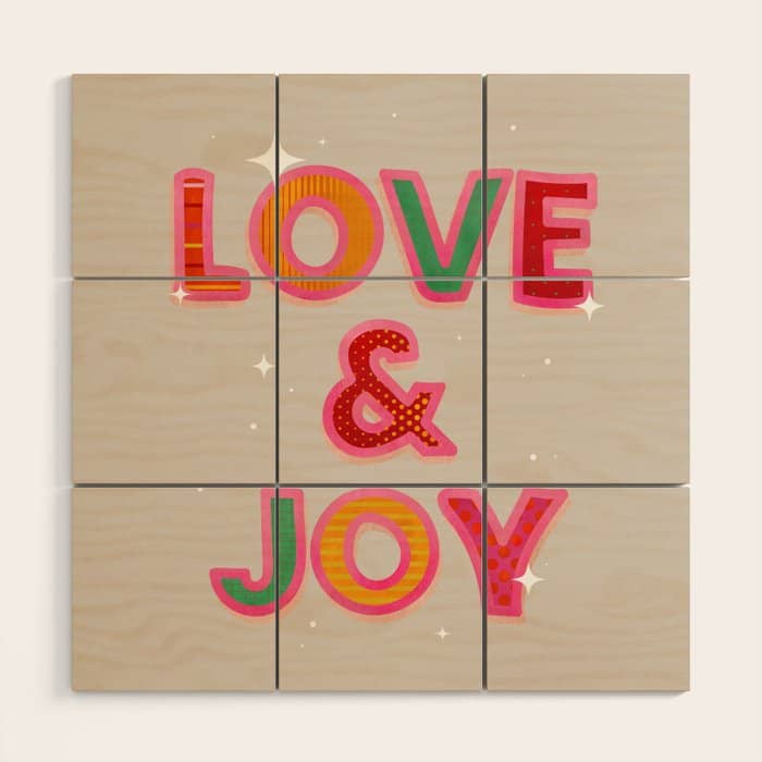 Love & Joy Festive Letters Wood Wall Art