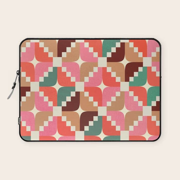 Winter Retro Quilt Pattern Laptop Sleeve