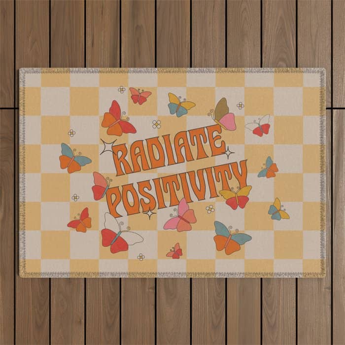 Radiate Positivity Butterflies Outdoor Rug