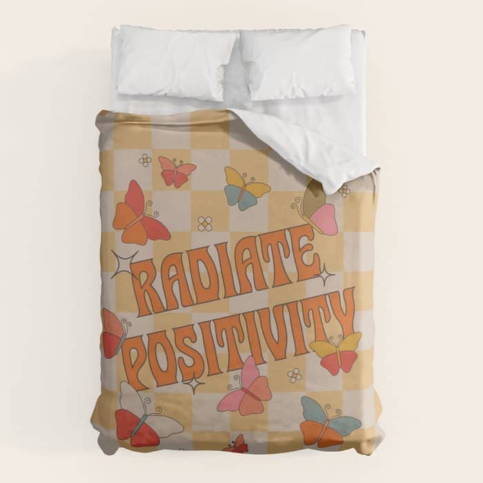 Radiate Positivity Butterflies Duvet Cover