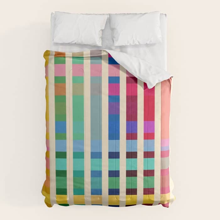 Futuristic Cyber Rainbow Crossing Comforter