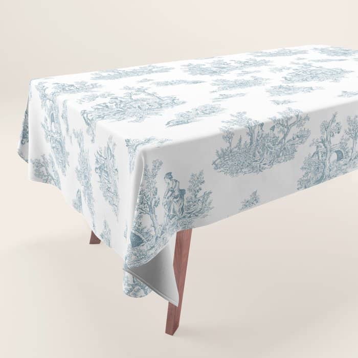 Toile De Jouy - Duck Egg Blue Tablecloth