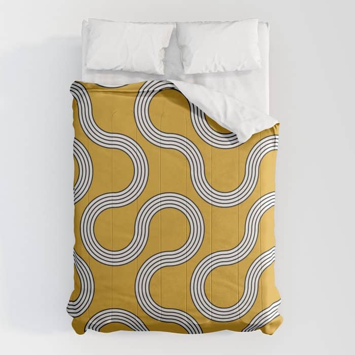 My Favorite Geometric Patterns No.31 - Mustard Yellow Comforter