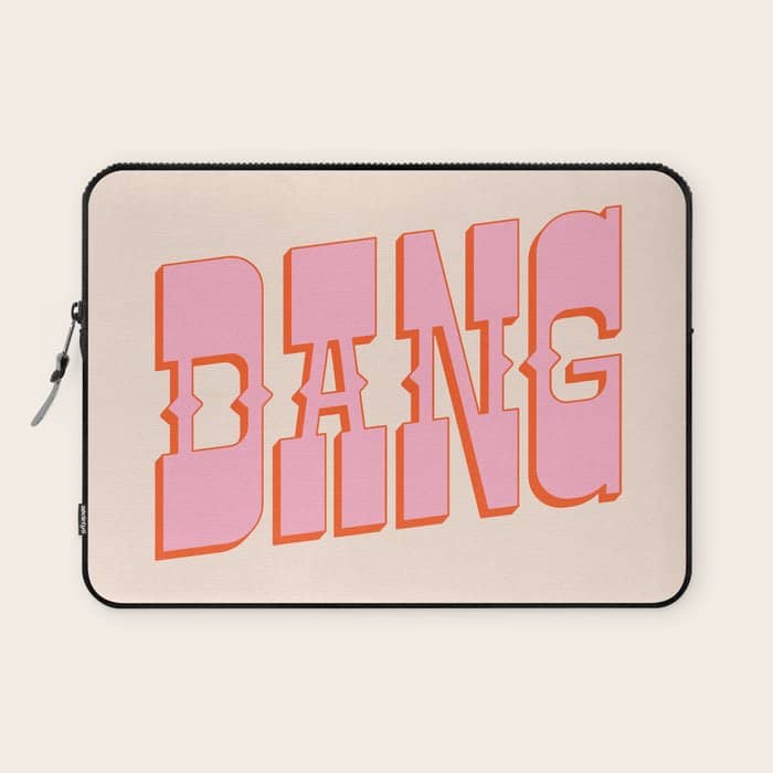 Dang - Western Style Saloon Font In Retro Mod Colors (Bright Pink And Orange) Laptop Sleeve