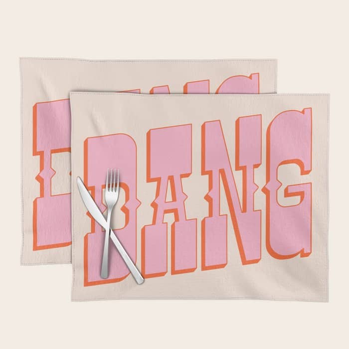 Dang - Western Style Saloon Font In Retro Mod Colors (Bright Pink And Orange) Placemat