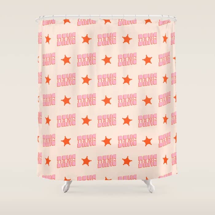 Dang - Western Style Saloon Font In Retro Mod Colors (Bright Pink And Orange) Shower Curtain