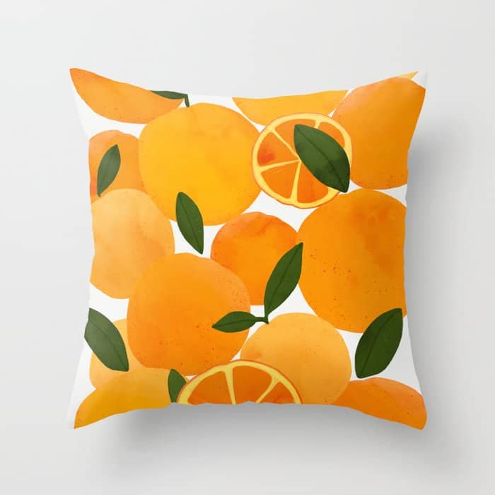 Mediterranean Oranges Still Life  Throw Pillow