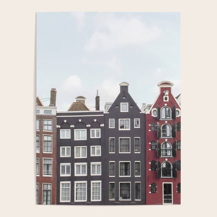Typical Houses Of Amsterdam Picture | Dutch Urban City Architecture Art Print | Europe Travel Photography Poster