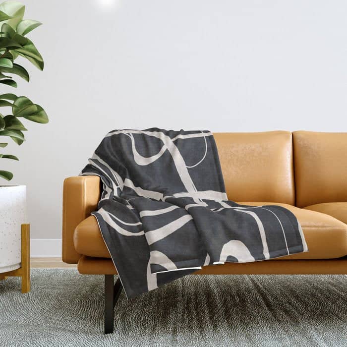 Modern Minimalist One Line Art 1 Throw Blanket